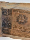 Republic Of Texas Three-dollar Banknote Copy On Old Wood Wall Hanging