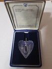 Waterford Clear Crystal Heart Pendant Necklace Black Cord In Box
