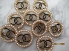 Chanel 10 Buttons  24mm  Black  Faux Pearl  Gold Tone  Metal   So Pretty