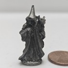 Vtg Pewter Wizard Figurine With Dragon Miniature 1 5  Tall