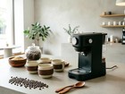 Ceramic Tea Cups Set Of 4  Espresso Cups With Wooden Ring  3 Oz Coffee Shots