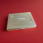 Rare Vintage Max Factor Gold Tone Mirrored Powder Puff Compact Rhinestone 