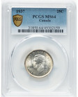 Canada  1937 George Vi Twenty Five Cents  25 Cents Pcgs Ms 64  2 689 813 Mintage