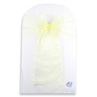 20 Pcs Organza Chair Cover Bow Sash 108 x8  - Yellow - Wedding Party Banquet Xr