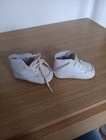 Vintage White Leather Lace Up Baby Shoes Size  