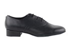 Boys Youth Black Leather Dance Shoes 1 Inch Heel Standard Salsa Ballroom Tango