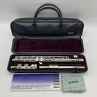 Yamaha Yfl-221 Student Flute Nickel Silver Plated With Hard Case   Bag Used Good