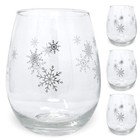 Snowflake Winter Stemless Wine Glass Set - Set Of 4 -  6064