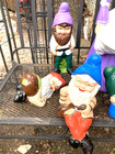 8 Vintage Snow White   Seven Dwarfs Ceramic Figurine Garden Gnome Gnomes 1970s