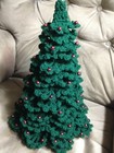 Crochet Christmas Tree  Green With Red Decorations  New