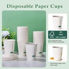 200 Pack 12 Oz Disposable Paper Coffee Cups  White Fsc Hot Coffee Cups F