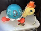 Vintage Fisher Price Pull Toy Tip Toe Turtle No  773 Bell   Feet Work 1962 Nice