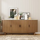 69  Fluted Sideboard Buffet Cabinet With Storage Walnut Modern Shelves