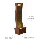 Teamson Home 38 5  Indoor outdoor Modern Curved Waterfall Fountain  Red Rock