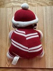 Sock Monkey Plush 10  Dan Dee Collectors Choice Red White Stripe Knit Stuffed 