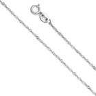Wellingsale 14k White Gold Solid 0 9mm Singapore Chain Necklace