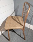 Vtg Cosco Mid Century 50s Card Table Gate Fold Folding Chair Rose Gold Beige 