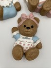 Burwood Vintage Set Of 3 Teddy Bear Wall Plaques Nursery Baby Child Pink Blue B1