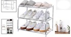 3-tier Space-saving Shoe Rack - Stylish White Organizer For Your Closet