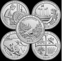 2019 D - 2020 D National Parks Quarters - 10 Coin Set Denver Mint 