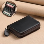 Mens Womens Wallet Credit Card Holder -leather Rfid Blocking Zipper Pocket Purse