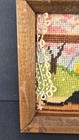 Vintage Framed Cross Stitch Spring Bloom Rainbow Black Cat Lace Curtains 6    X 6   