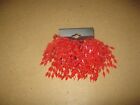 Vintage Bright Red Faux Crystal Shoe Clips Never Worn