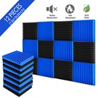 12pcs Two-color Acoustic Foam Panel Sound Noise Absorbing Proof Studio Ktv Brick