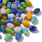90pcs Millefiori Handmade Lampwork Beads Vintage Oval Glass Bead For Diy Jewelry