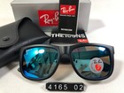 Ray   ban Rb4165 Justin Sunglasses Matte Black Frame  Blue Mirror Polarized Lenses