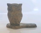 1970s Vintage Brass Owl Place Card Holder  Photo Holder  Name number  Card 