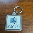 Apple Computer Keychain Vtg Mac Os Smile Face Rainbow Acrylic Promo Advertising