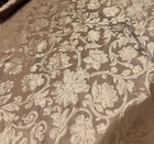 Copper Beige Floral Fabric  Damask Jacquard Silk  54  Wide