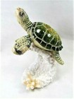 Green Sea Turtle In The Coral Sea Life Figurine
