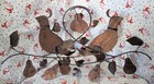 Masketeers Wall Art Partridge Pear Tree   Birds  1961  Decor Metal Wood Vintage 