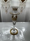 1 Saint St Louis Crystal Candle Holder Model Thistle Gold
