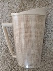 7 Vintage Raffiaware Woven Burlap Cups   1 Pitcher  Insulated Burlap Raffia 70 s