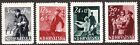 Stamp Croatia Sc B77-80 1944 Wwii 3rd Reich Ndh Ptt Postal Employees Aid Mnh