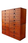 16-drawer Wooden Storage Box  19 6   x6 89   x19 6     Vintage Filing Cabinet In 