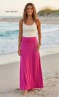 Usa New Women s Pink High Waisted Foldover Jersey Full Long Maxi Skirt S M L