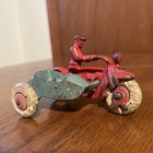 Vintage 1930s Hubley Cast Iron    cop    Motorcycle W  Rider   Sidecar     Antique Toy