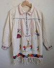 Vintage 40s 50s Embroidered Mexican Souvenir Tourist Tunic Cock Rooster Fight 