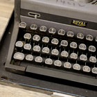 Vintage Royal Quiet De Luxe Gray Portable Typewriter With Broken Case