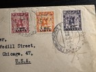 Libya   Cyrenaica - Postal History Cover To Usa 1952 W  Optd Libya Mall Stamps