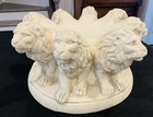 Vintage Italian Style Garden Plaster Pedestal Planter 8 Lions Circling