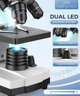 Compound Microscope - 100x-2000x High-power Biological Microscope white 