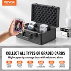 Vevor 96 Psa Graded Card Storage Box 4 Slots Sports Card Holder Case Key Lock