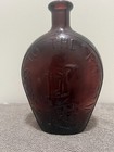 Dark Amethyst Purple Glass Success To The Railroad Bottle Embossed Horse Wagon 