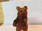 Antique Vintage Black Forest Carved Wooden Bear Figure Matchsafe Holder 