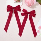 2pcs Pink Hair Bows  Large Ribbon Bow Clips For Girls Women Burgundy